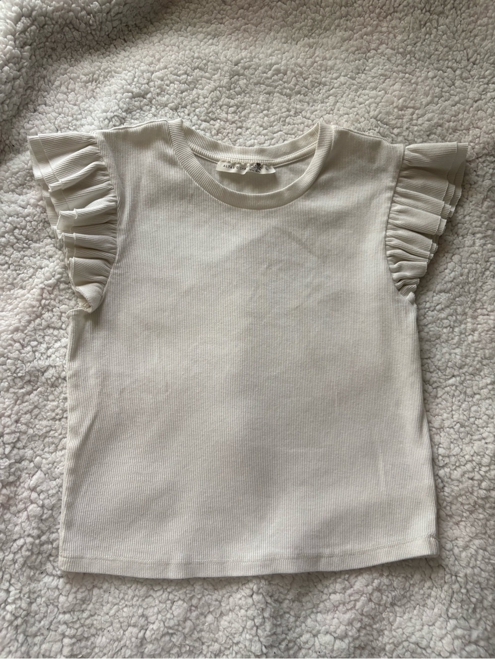 Altar'd State Cream Ruffle Sleeve Tank Top